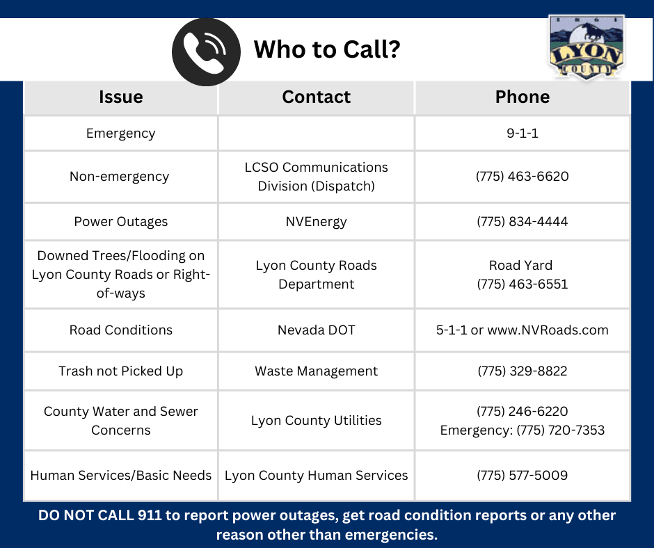 Lyon County Who to Call - Key Phone Numbers 2023